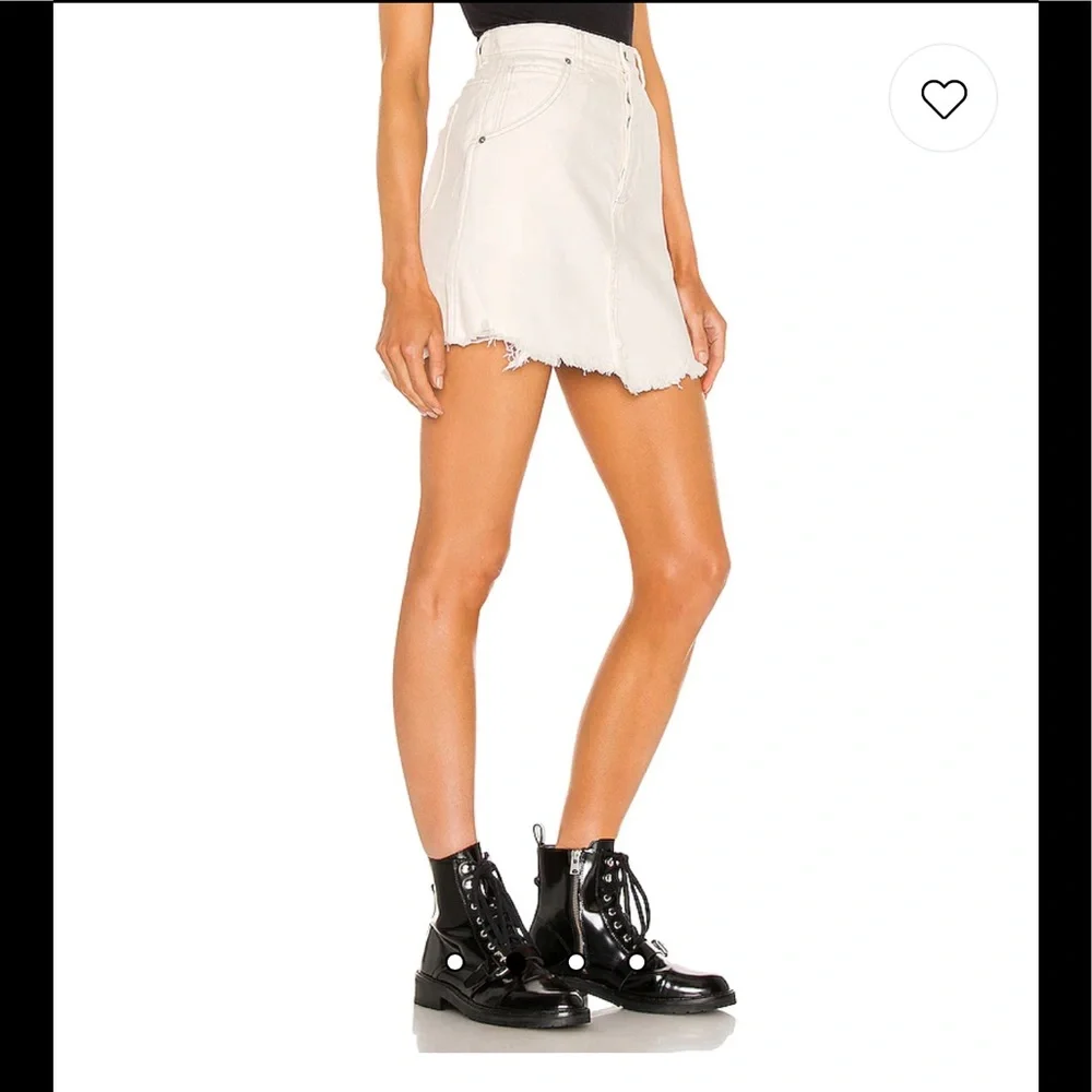 18. Free People Brea Cut off Skirt in Deco White - Picture 3 of 16